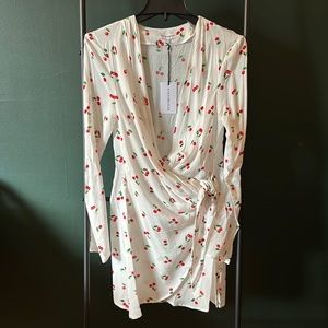 WeWoreWhat Cowl Neck Mini Wrap Dress